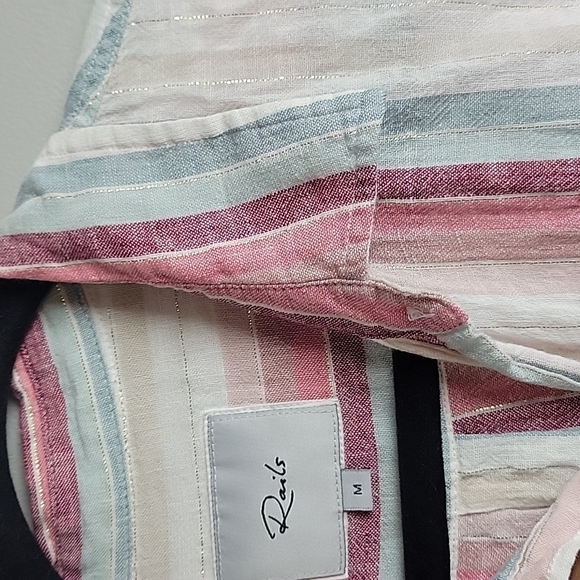 Rails Charli Shirt Tropic Stripe Button Down-Size Medium - Picture 13 of 17